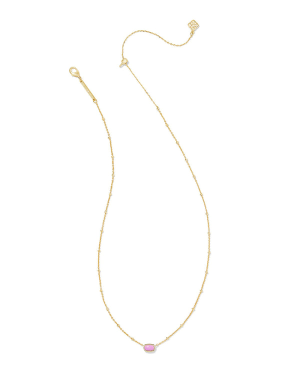 Mini Gold Elisa Pendant Necklace, Fuchsia Magnesite