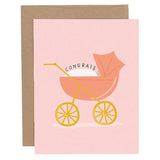 Pink Baby Carriage Greeting Card