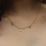 Shoot for the Moon Dangle Necklace, Gold