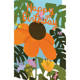 Orange Coneflower Birthday Card