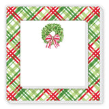Christmas Wreath Red Green Green Plaid Notepad Duo