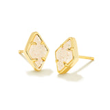 Kinsley Gold Stud Earrings, Iridescent Drusy
