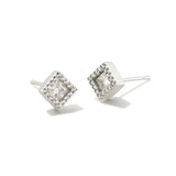 Gracie Silver Stud Earrings, White CZ