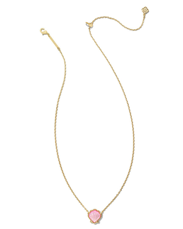 Brynne Gold Shell Pendant Necklace, Blush MOP