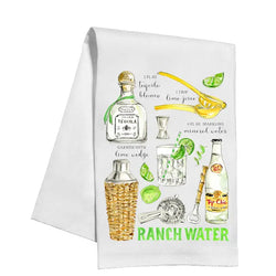 Handpainted Kitchen Towel, Ranch Water