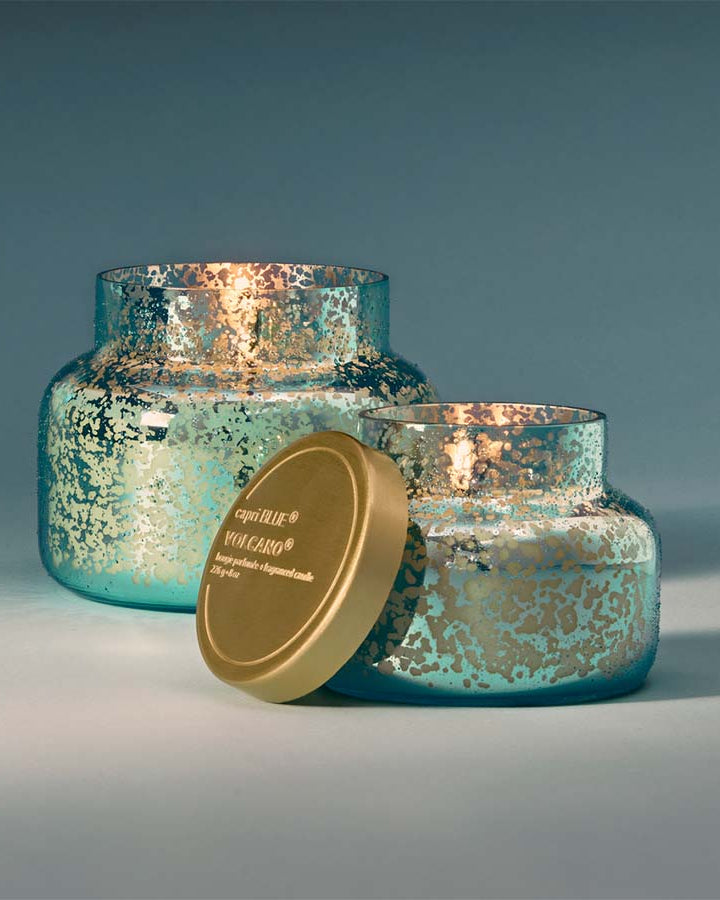 8oz Aqua Opaline Petite Candle, Volcano