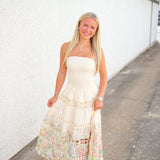 Creamsicle Bloom Midi Dress, Cream Multi