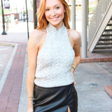 Alina Halter Neck Sweater, Grey Heather