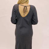 Bias Long Sleeve Slip Dress, Odyssey Grey