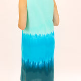 Collared Popover Sleeveless Tunic Dress, Aqua