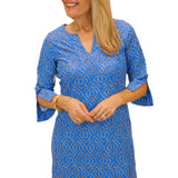 Megan Dress, Garden Lattice French Blue