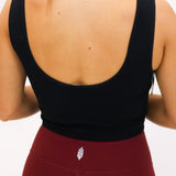 On Repeat V Neck Cropped Tank, Black