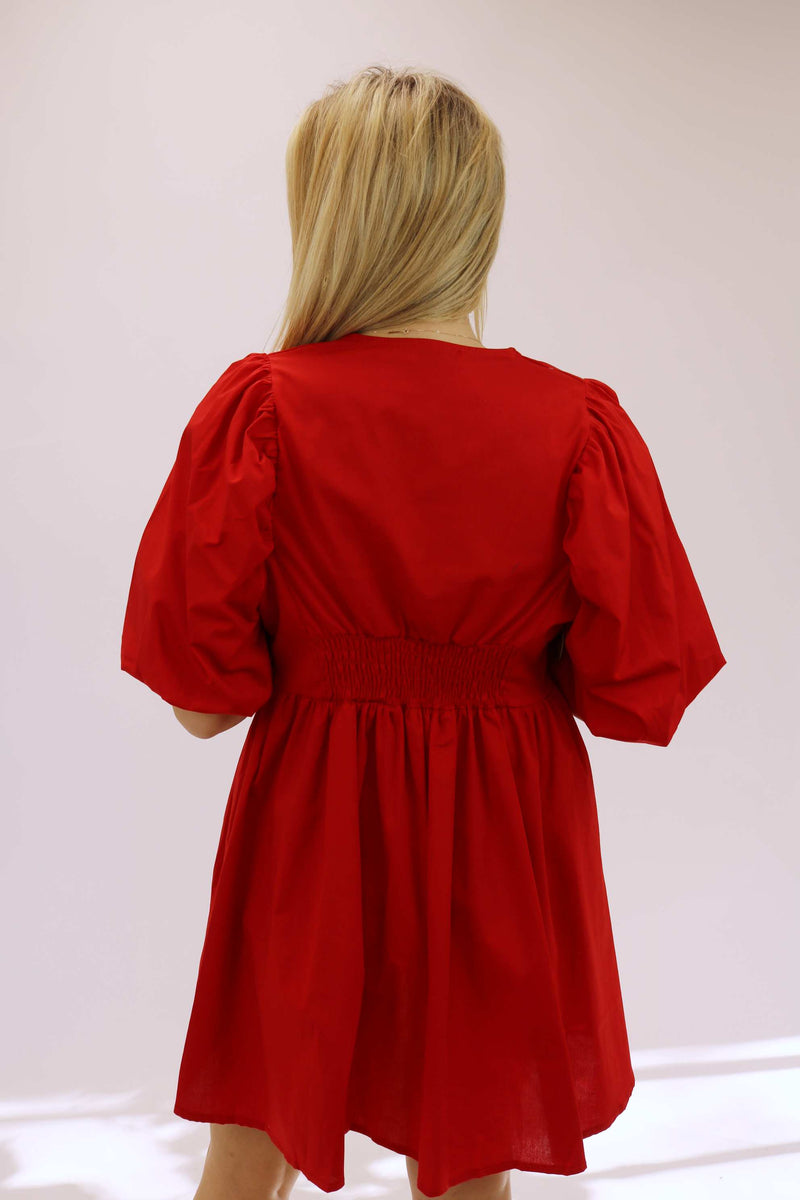 Denton Dress, Red