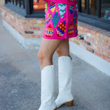 Jeweled Ornament Skirt, Hot Pink/Multi