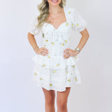 Brightest Days Dress, White/Yellow