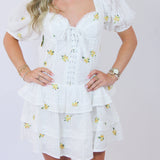 Brightest Days Dress, White/Yellow