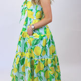 Elena Strapless Midi Dress, Limoncello