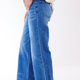High Rise Wide Leg Jeans, Medium Blue