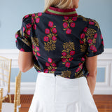 Jaipur Tiled Blouse, Black