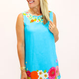 Ellie Dress, Wildflower Aqua