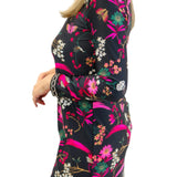 Cameron Dress, Floral Menagerie Black Pink