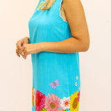 Ellie Dress, Wildflower Aqua