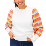 Make A Statement Colorful Sleeve Sweater