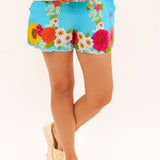 Josie Shorts, Wildflower Aqua