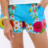 Josie Shorts, Wildflower Aqua