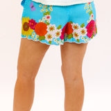 Josie Shorts, Wildflower Aqua