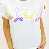 White Multi Hanging Bikini Tee