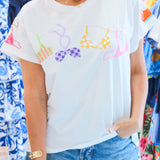 White Multi Hanging Bikini Tee