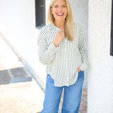 Oversized Button Down, Fernwood Stripe