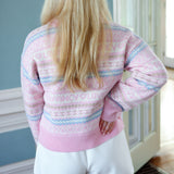 Emberly Wool Fair Isle Pullover, Peach Dream