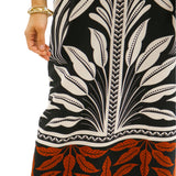 Meridian Midi Dress, Black/Rust