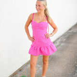 Vivi Romper, Pink Tweed