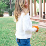 CozyChic® Textured Button Front Cardigan, Pearl