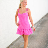 Vivi Romper, Pink Tweed