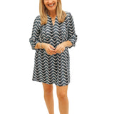 Kerry Dress, Mod Chevron Black