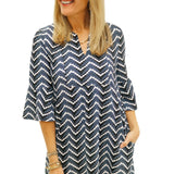 Kerry Dress, Mod Chevron Black