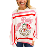 Red, Pink & White Stripe Santa Baby Sweater