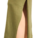 Knit V-Neck Maxi Dress, Italian Herb