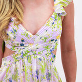 Primrose Floral Strappy Back Maxi Dress, Lavender Multi Floral