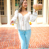 Thinking About You Top, Vanilla/Camel
