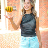 No Holding Back Top, Black