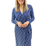 Seraphina Faux Wrap Dress, Blues