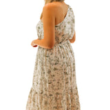 High Tea One Shoulder Midi Dress, Cream