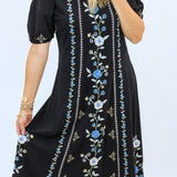 Bubble Sleeve Seamed Dress, Jaanvi