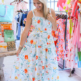 Darcy Midi Dress, Wild Poppies Print