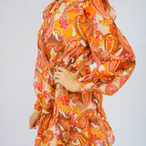 Harvest Moon Mini Dress, Brown Multi
